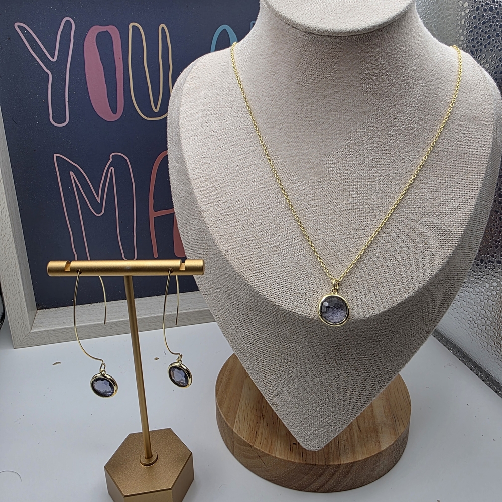 Elegant Gold and Purple Jewelry Set (836)